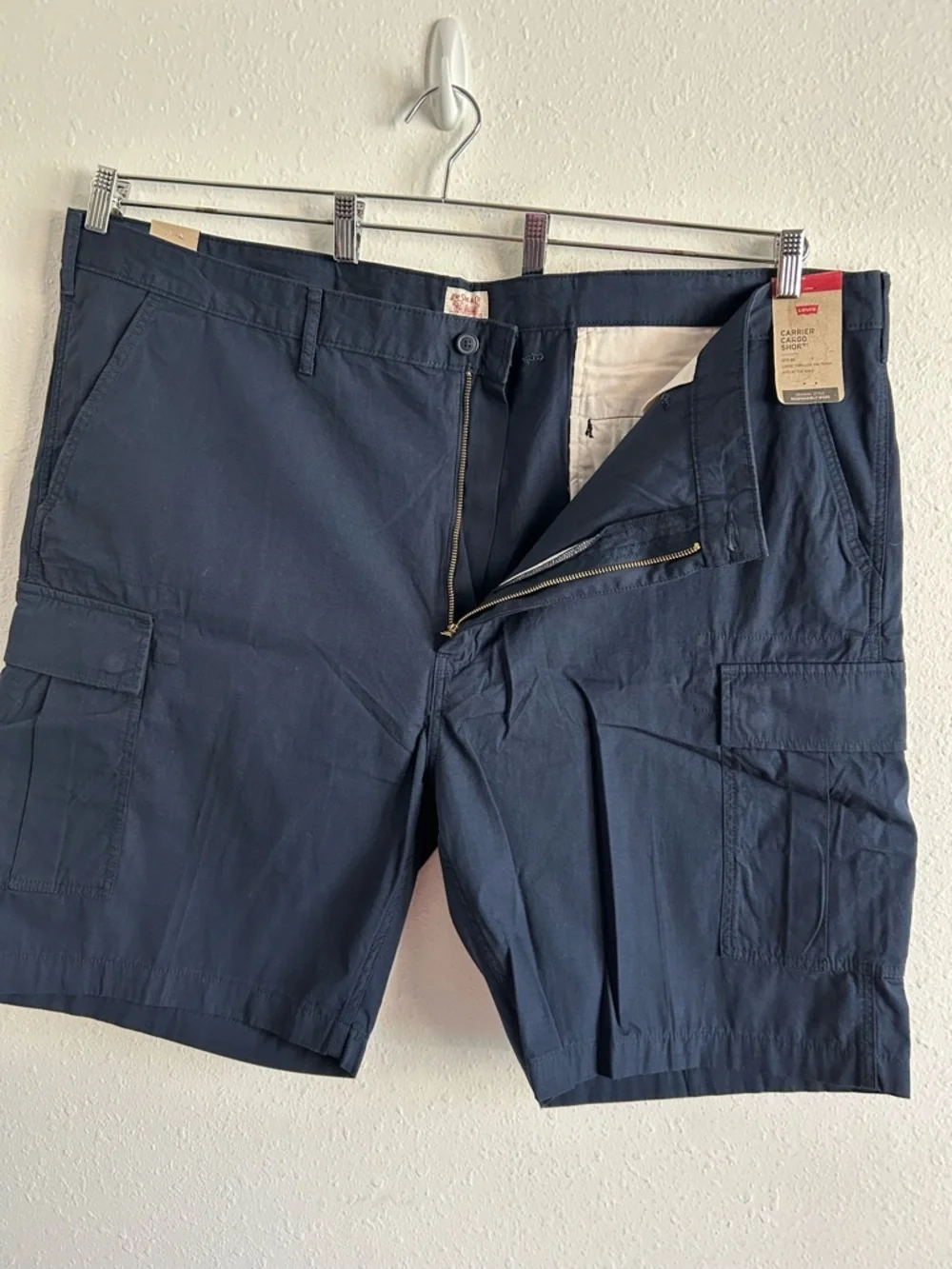 Levi's Cargo Shorts Big Men's Size 50 Blue Twill Cotton Loose Fit